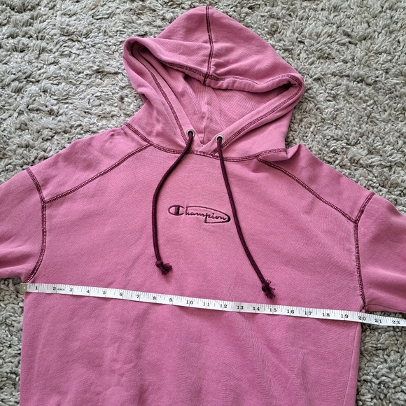 Champion | Pink acid wash texture logo pull over hoodie - Picture 10 of 10